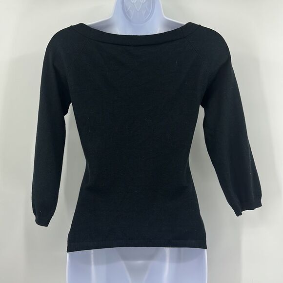 Bruno Manetti Black Scoop Neck Sweater Sz 40 (Small) - Picture 3 of 6